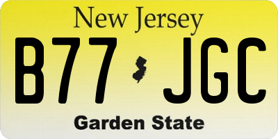NJ license plate B77JGC