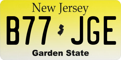 NJ license plate B77JGE