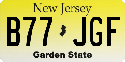 NJ license plate B77JGF