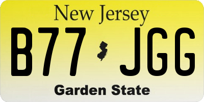 NJ license plate B77JGG