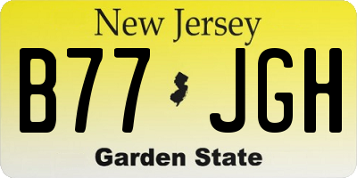 NJ license plate B77JGH