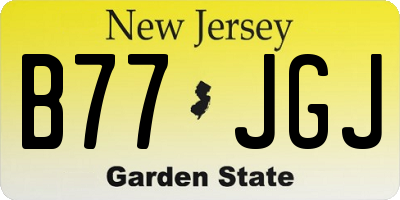 NJ license plate B77JGJ