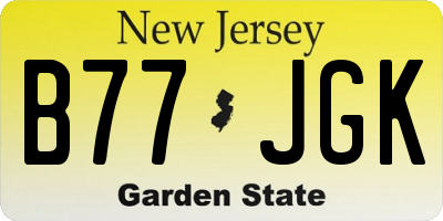NJ license plate B77JGK