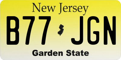 NJ license plate B77JGN