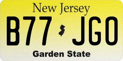NJ license plate B77JGO