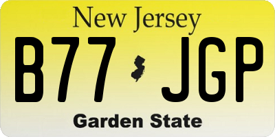 NJ license plate B77JGP