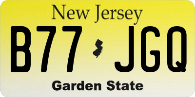 NJ license plate B77JGQ