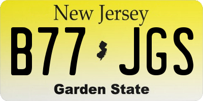 NJ license plate B77JGS