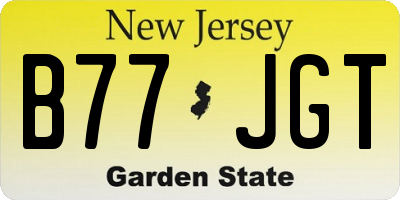 NJ license plate B77JGT