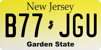 NJ license plate B77JGU