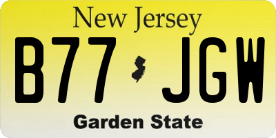 NJ license plate B77JGW