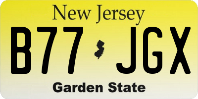 NJ license plate B77JGX