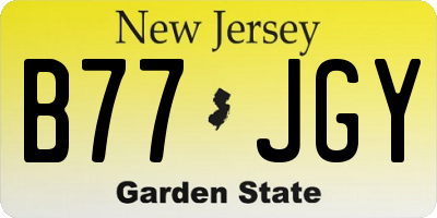 NJ license plate B77JGY