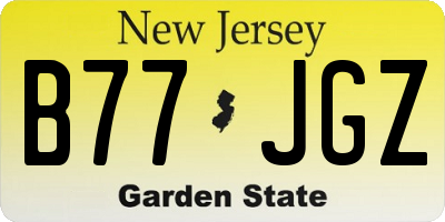 NJ license plate B77JGZ