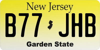 NJ license plate B77JHB