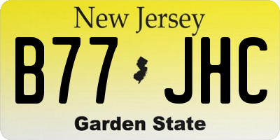 NJ license plate B77JHC