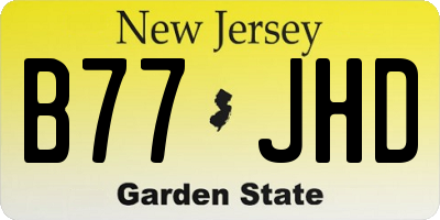 NJ license plate B77JHD