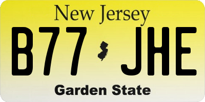 NJ license plate B77JHE