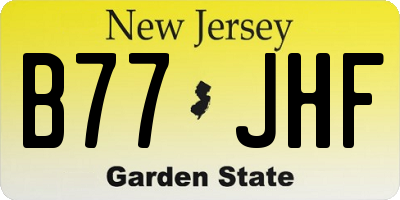 NJ license plate B77JHF