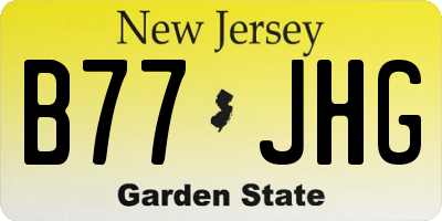 NJ license plate B77JHG