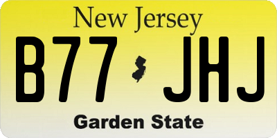 NJ license plate B77JHJ