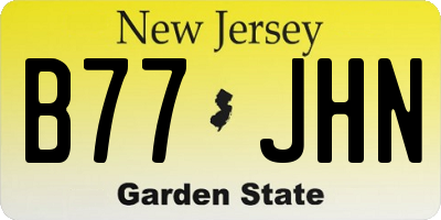 NJ license plate B77JHN