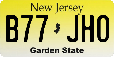 NJ license plate B77JHO