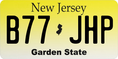 NJ license plate B77JHP
