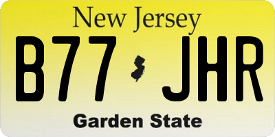 NJ license plate B77JHR