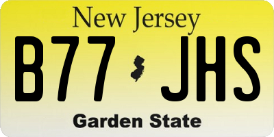 NJ license plate B77JHS