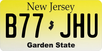 NJ license plate B77JHU