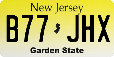 NJ license plate B77JHX