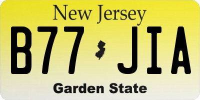 NJ license plate B77JIA