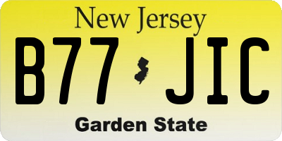 NJ license plate B77JIC