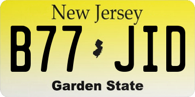 NJ license plate B77JID