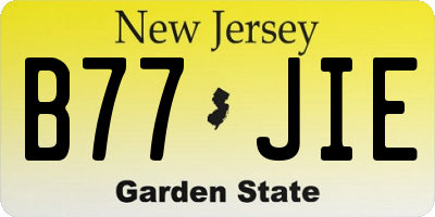 NJ license plate B77JIE