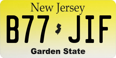 NJ license plate B77JIF