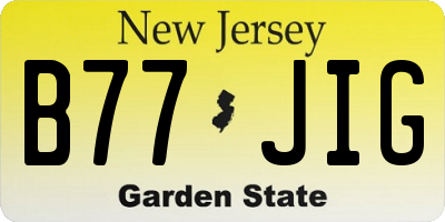 NJ license plate B77JIG