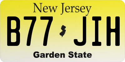 NJ license plate B77JIH