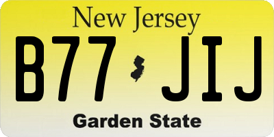 NJ license plate B77JIJ