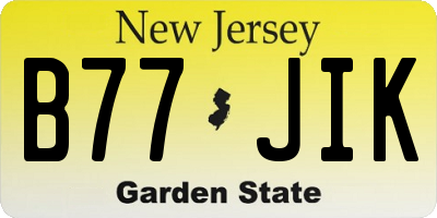 NJ license plate B77JIK