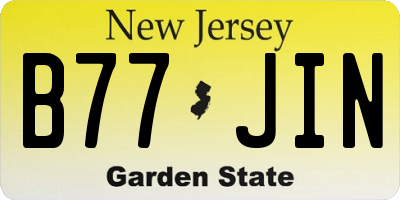 NJ license plate B77JIN