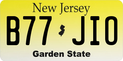 NJ license plate B77JIO