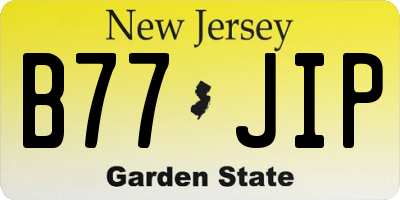NJ license plate B77JIP