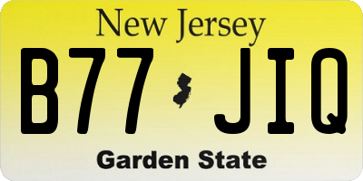 NJ license plate B77JIQ