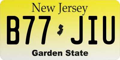 NJ license plate B77JIU