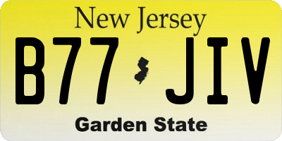 NJ license plate B77JIV