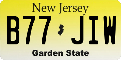 NJ license plate B77JIW