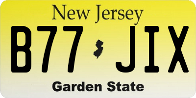 NJ license plate B77JIX