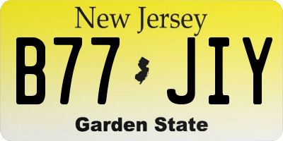 NJ license plate B77JIY